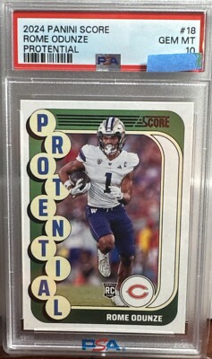 2024 Panini Score ROME ODUNZE Rookie RC PSA 10 Bears