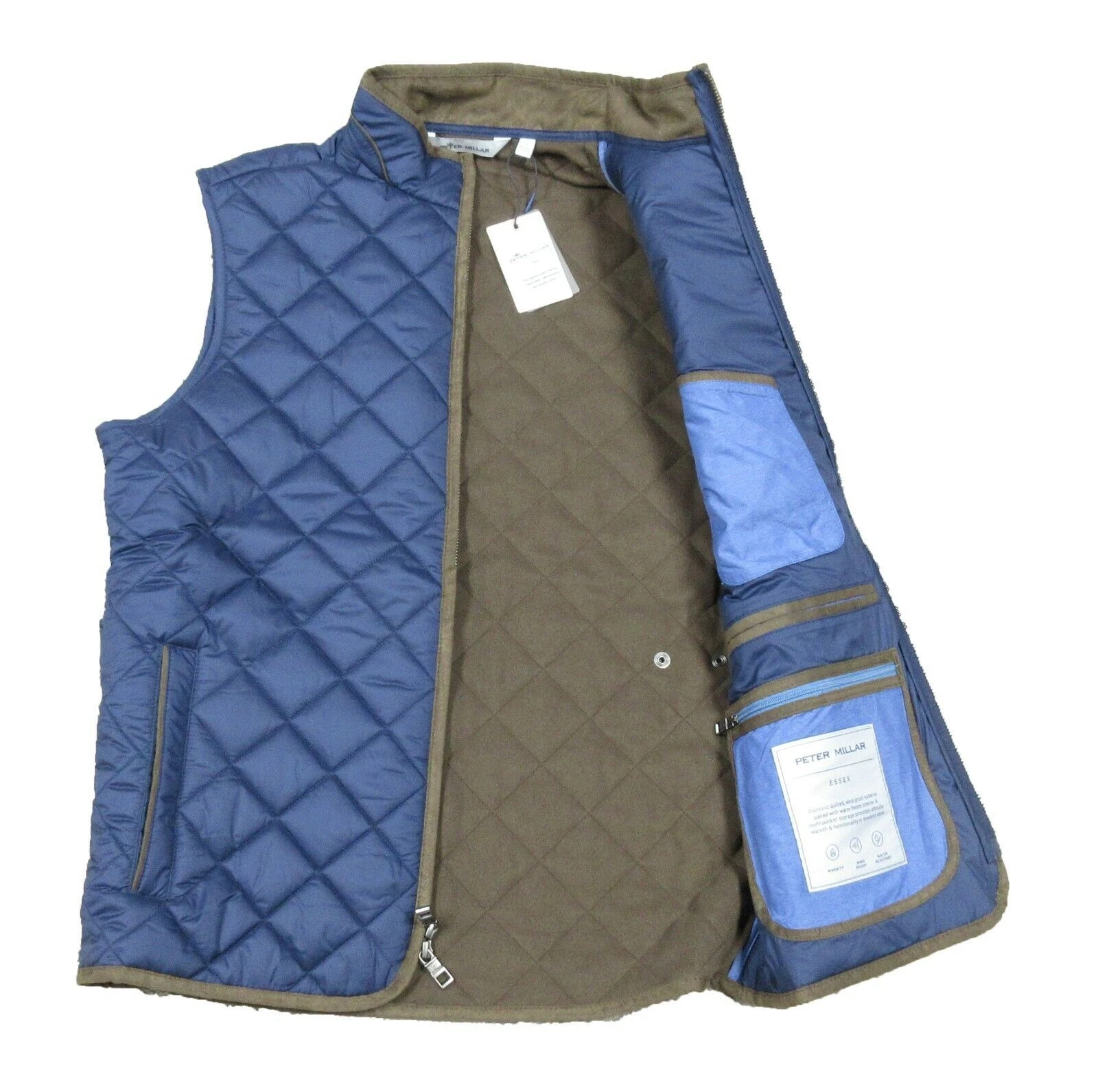 Peter Millar Men's Storm Blue Essex Quilted Travel Vest $228