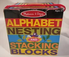 MELISSA AND DOUG'S ALPHABET NESTING & STACKING BLOCKS FOR AGES 2 +
