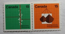 Canada 15 cent stamp 1972 MNH Earth Sciences #583 Geography #584 Photogrammetry