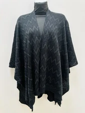 NEW Collection 18 Black  Metallic Silver Thread Shawl Wrap Scarf 54” X 44”