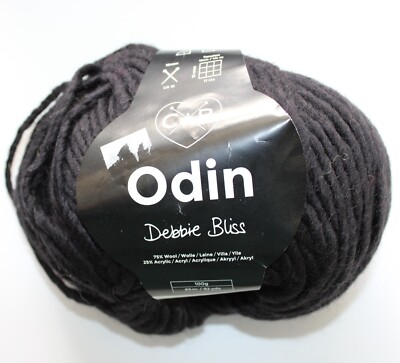 SALE C+B Debbie Bliss Odin Wool Acrylic COL 02 Black 100gr. 64yd