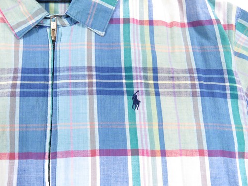 Plaid Giacca Polo Vintage Multicolore Harrington Ralph Lauren Pony Blu Madras l1cTFuKJ3