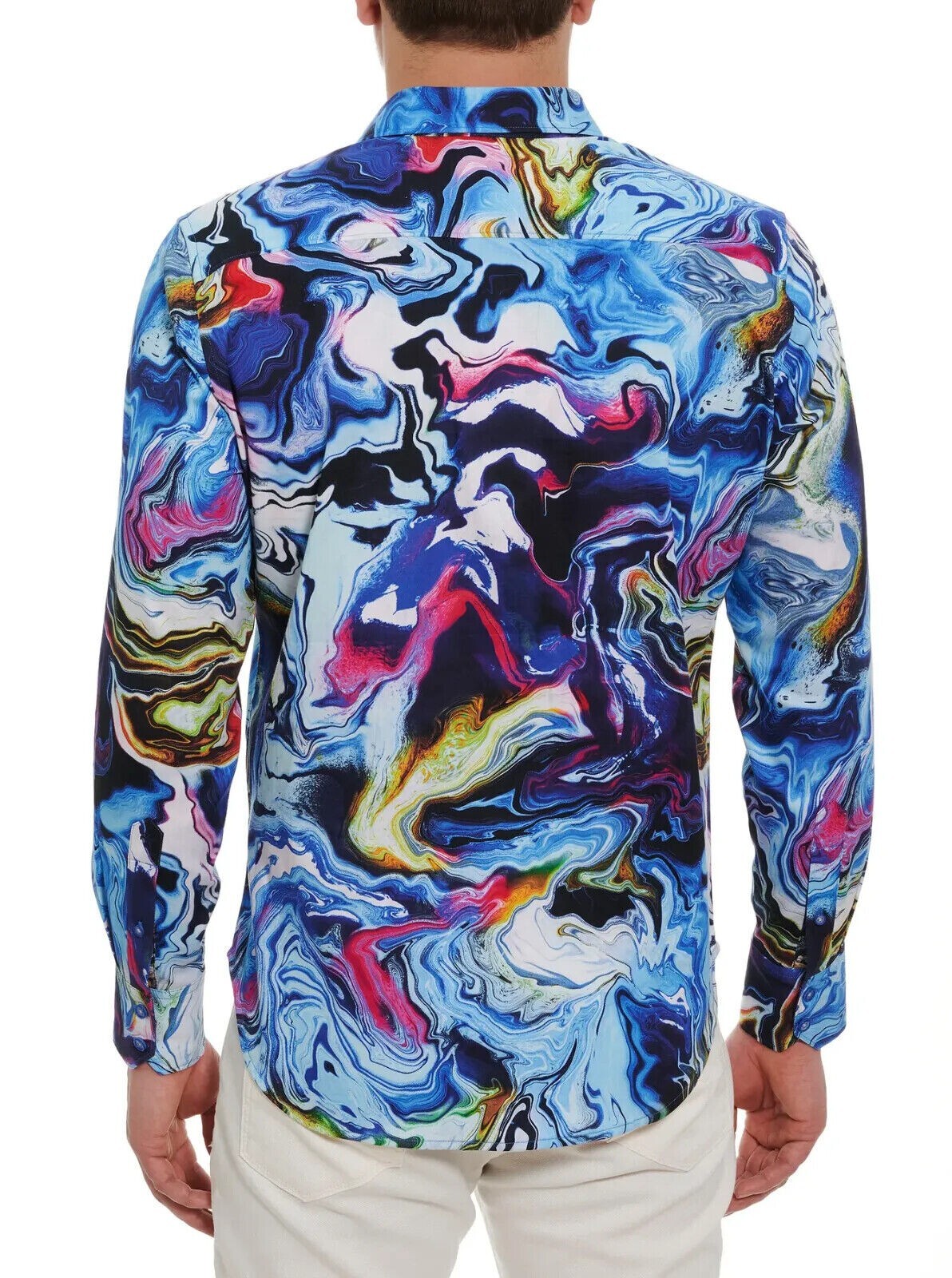Chemise Homme Robert Graham Bleu à Carreaux - Taille XL, Manches Longues, Coton Tissé