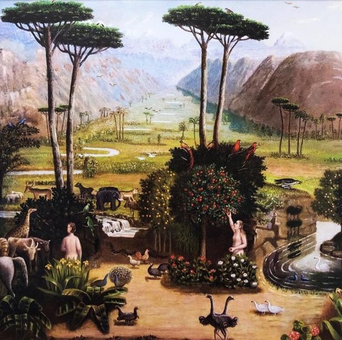 Erastus S Field "The Garden of Eden" 1860 Framed Art Print Masters Religious - Picture 2 of 3