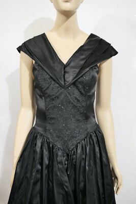Vintage 80s Gunne Sax High Low Boned Sparkle Corset Black
