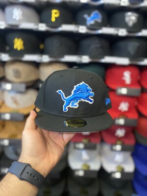 New Era Detroit Lions Black 59fifty Fitted Hat (Sz 7 5/8) | eBay