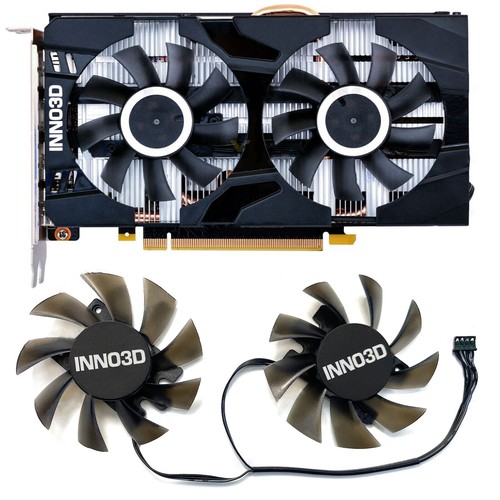 Graphics Card Fan EM-New Pair of Fans for INNO3DP106-100 GTX1660 1660ti - Photo 2/4