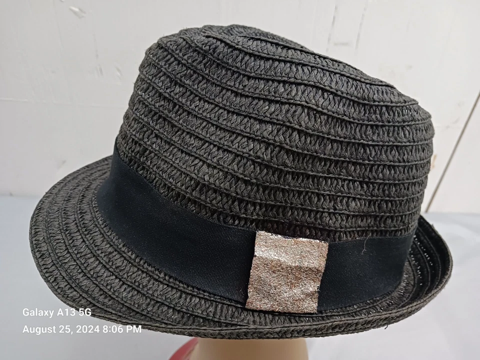 Sombrero de paja Fedora negro para hombre San Diego Hat Co. Talla S Foto 2 de 4