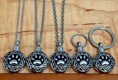 Celtic Paw Print Pet Cremation Jewelry Ashes Urn Necklace Ash Pendant Dog Cat - Picture 4 of 10