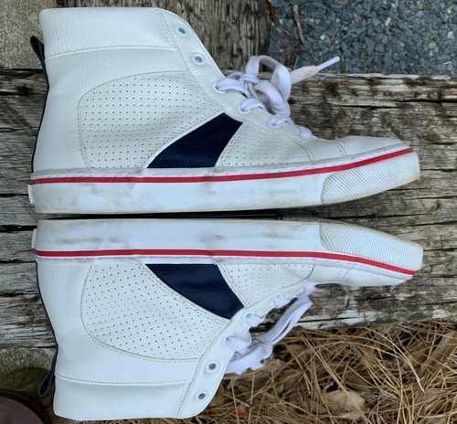 Old Navy 1994 Youth Retro Perforat Sneakers High Top Bright White Size 4 - Picture 7 of 12