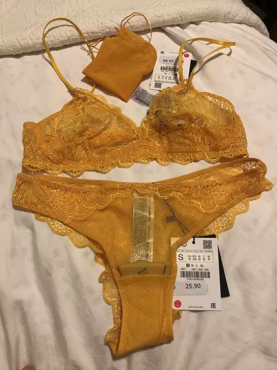 Zara Lingerie Lace Set, Top And Bottom, New With Tag, S