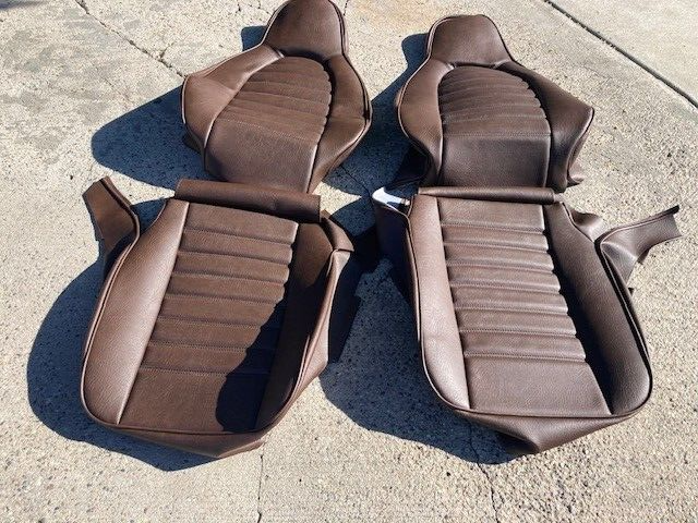 PORSCHE 944 924 76-84 FRT&REAR UPHOLSTERY SEAT KIT BROWN GERMAN