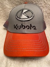 New KUBOTA Orange K-Products Headwear Cap Hat Orange Black Mesh Back Adjustable