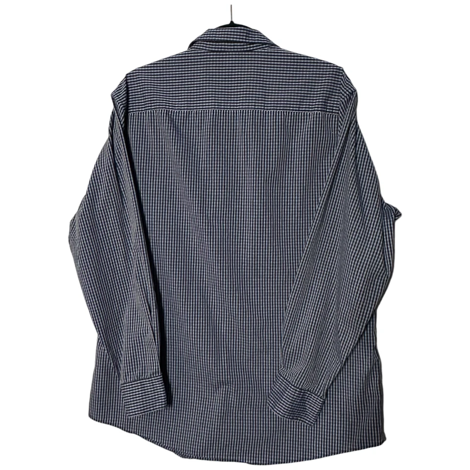 Camisa ajustada de tela elástica a rayas negras manga larga Alfani para hombre Foto 4 de 4