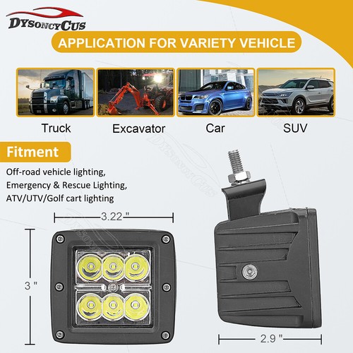 FIT POLARIS RANGER 900 XP -UPGRADE TO 24W LED CUBE HEADLIGHTS KIT FOR 13-19 CREW - Picture 7 of 10