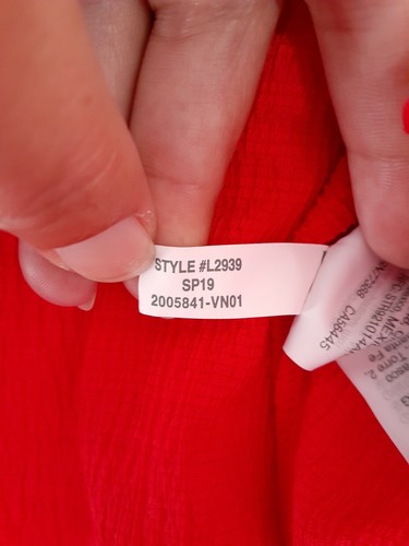 Top Campesino Madewell Textura e Hilo En Esmalte Rojo Talla Pequeña Estilo L2939 Usado en Excelente Condición - Imagen 11 de 11