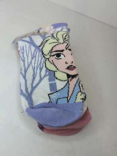 Frozen Socks Girls 4-10 White Ankle Elsa Anna Olaf 3 Pairs Disney Socks New - Picture 5 of 5