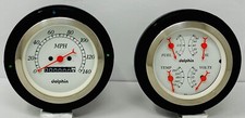 1937 1938 1939 Ford Car 2 Gauge Dash Panel Quad Style Insert Set
