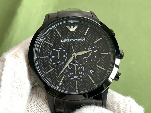 OROLOGIO AL QUARZO UOMO EMPORIO ARMANI AR2485 RENATO CLASSIC NERO CRONOGRAFO 5 ATM - Foto 2 di 16