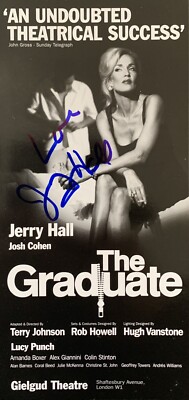 Jerry Hall HANDSIGNIERT The Graduate Theatre Flyer *IN PERSON* COA RARE