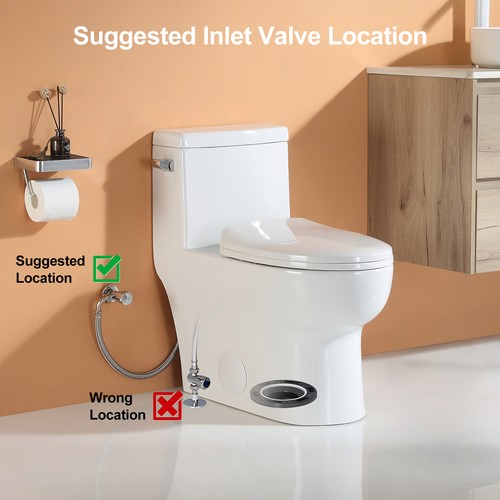 One Piece Elongated Toilet - High Efficiency Single Flush 1.28GPF Soft Closing - Picture 9 of 12