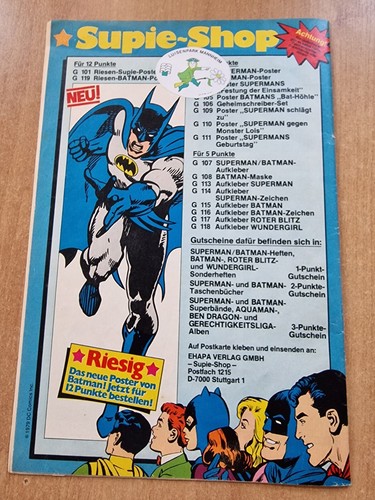 SUPERMAN BATMAN 1970 - 1985 EHAPA zur AUSWAHL - Picture 155 of 550