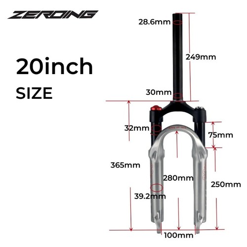 MTB Folding Bicycle Air Suspension Fork 20In Adjustable with Lock Shock Absorber - Picture 12 of 25
