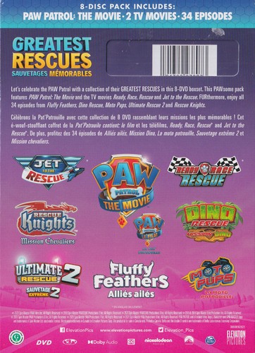 PAW PATROL GREATEST RESCUES (DVD BOX SET 2021) NEW SEALED Region 1 8-Disc - Picture 2 of 2