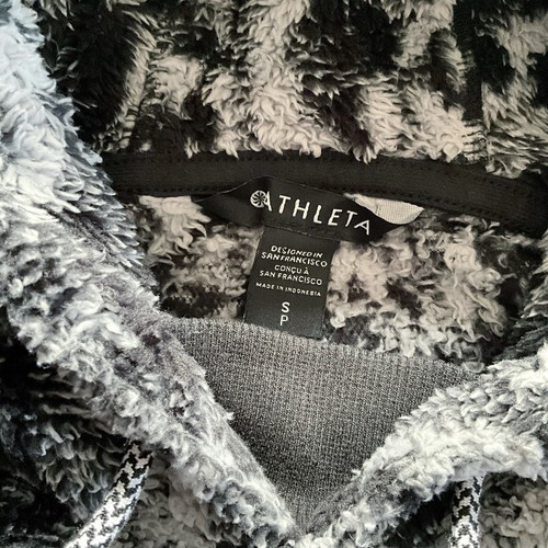 Athleta Donna B&W Tugga Sherpa Pullover Giacca con Cappuccio, Taglia S - Foto 8 di 14