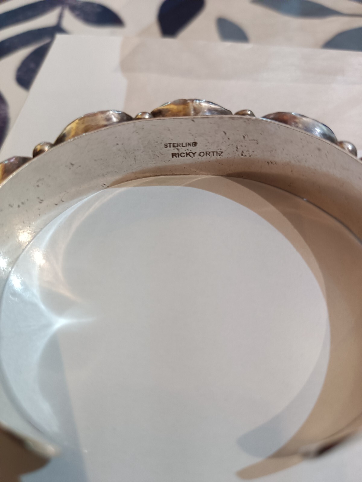 lapis native american cuff signed - image 5