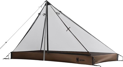 Mesh Teepee Tent, Ultralight 1 Person Screen Room with Waterproof Bathtub Floor