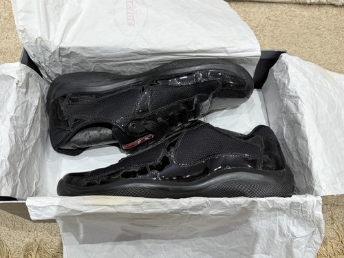 Sneakers Prada Americas Cup Patent nere da uomo - taglia 7,5P - adatte per UK 9 - Foto 6 di 10