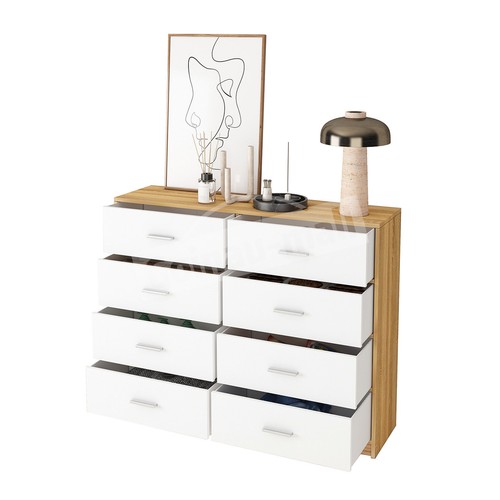 Chest of 8 Drawers Dresser Tallboy Bedside Table Storage Cabinet TV Stand Unit - Picture 10 of 11