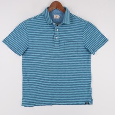 Faherty Movement Polo Shirt Mens M Blue Strip...