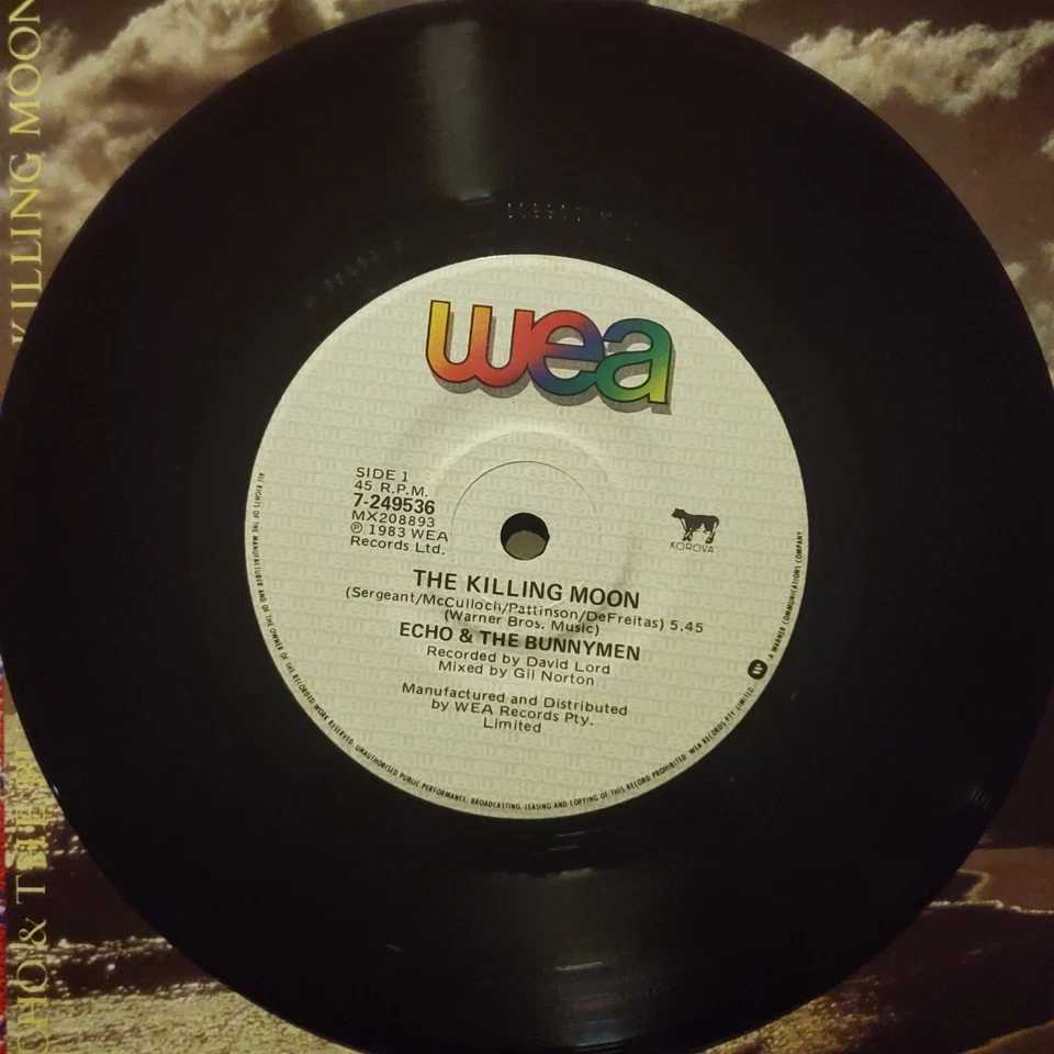 Echo & The Bunnymen – The Killing Moon - RARE 1984 Aus 7" single - VG+/VG - Image 3 of 4