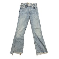 FRAME Denim Women's Size 24 Le Crop Mini Boot Jeans Mid Rise Light Wash Raw Hem