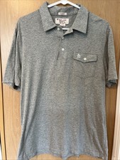 Men s Original Penguin Slim Fit Short Sleeve Polo Shirt Large Gray Chest Pocket