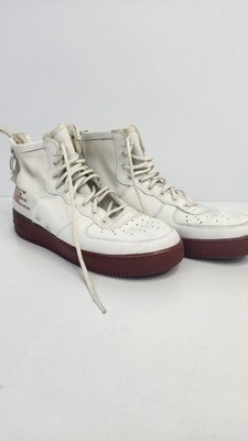 Nike SF Air Force 1 Mid Sail Burgundy Utility Sneakers Mens Size 9.5 917753-100