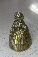 Vintage Solid Brass Welsh Lady Crinoline Lady Figurine Ornate Home Decor
