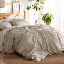 Linen Duvet Cover Queen - Linen Cotton Blend Duvet Cover, PureWoven Cooling