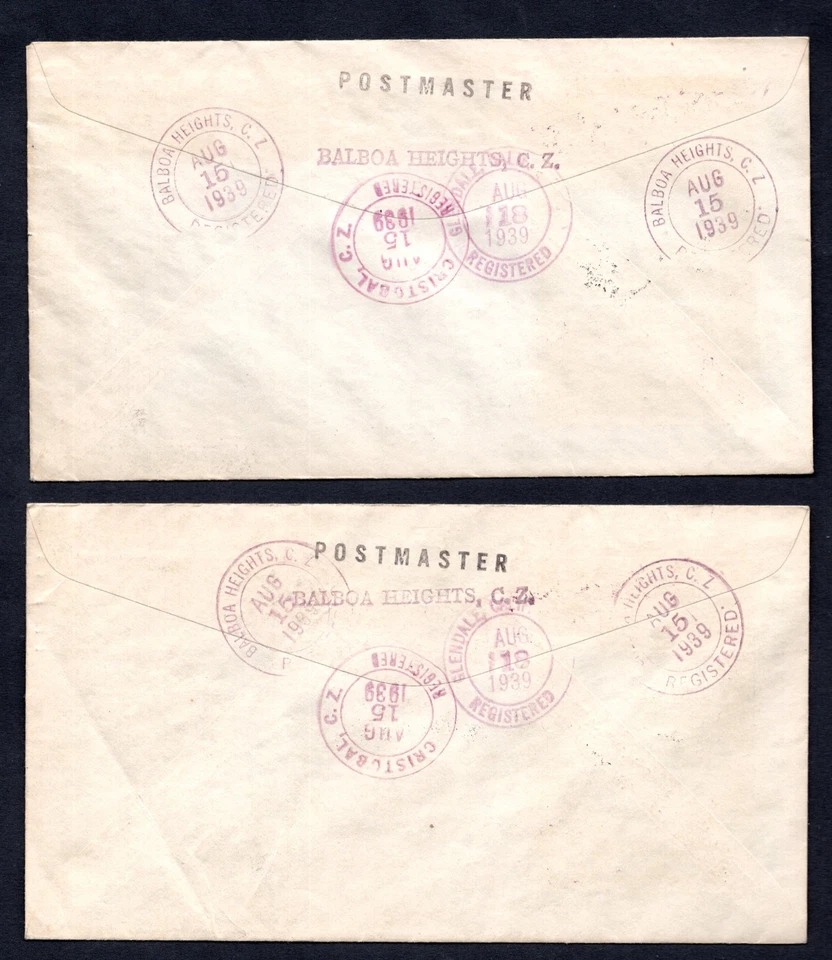US CANAL ZONE 1939 25TH ANNIVERSARY SET OF 16 ON 5 FIRST DAY OF ISSUE COVERS - Image 4 of 4