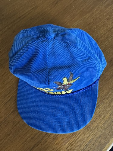 Vintage Hee Haw Corduroy SnapBack Hat Cap Blue Donkey Opryland USA NOS Nashville - Picture 5 of 12