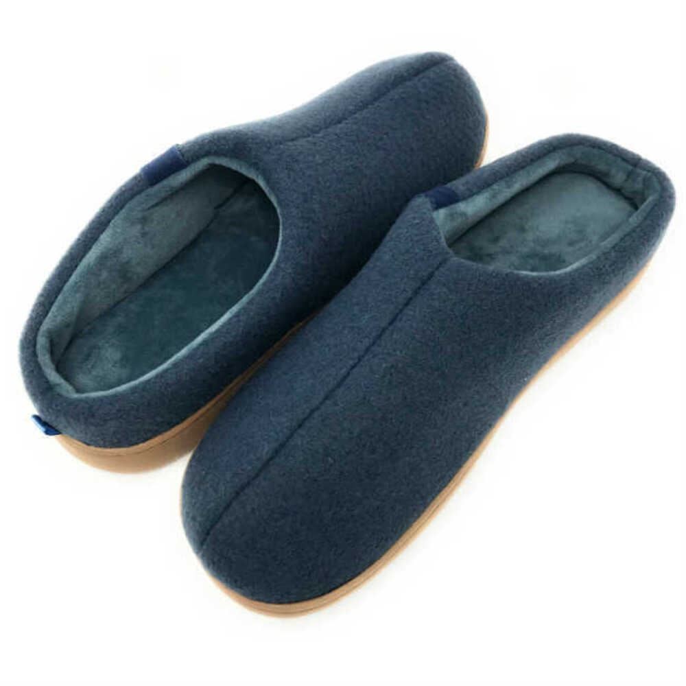 SAOLA Pantofole slip on uomo suola rigida antiscivolo misto lana blu