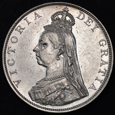 1887 Queen Victoria Double Florin – Four Shields – British Silver Coin ID: 243