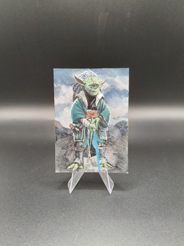 Star Wars Yoda Hand drawn artist's signature Sketch Card