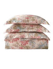 Ralph Lauren Sadie Floral Queen Duvet Cover 2 Shams Pink Blue Cottage Garden