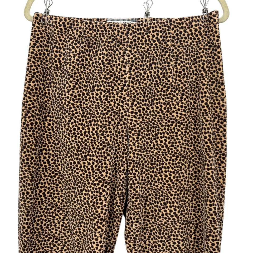 Ropa real vintage para mujer 6 pantalones terciopelo guepardo animal estampado marrón tostado Foto 2 de 4