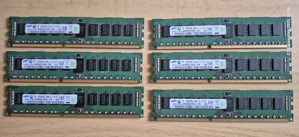 Samsung 6x 4GB DDR3 ECC Registered Server RAM PC3L-10600R 1333MHz – 24GB Kit - Bild 2 von 2