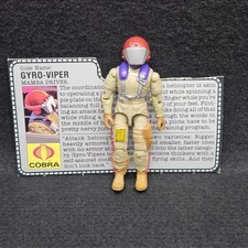 GI Joe Gyro Viper Mamba Driver Action Figure Vintage 1987 3.75" w/ File Card